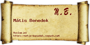 Mátis Benedek névjegykártya
